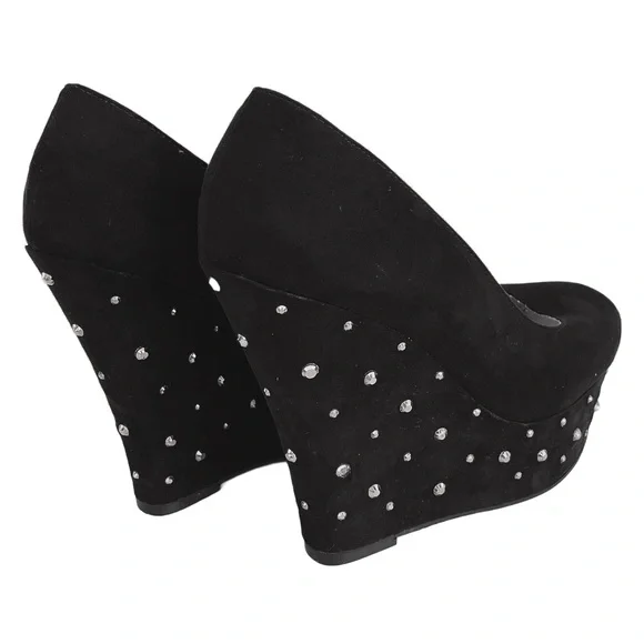 Suede and Rhinestones Platform Shoes - Picture 8 of 10